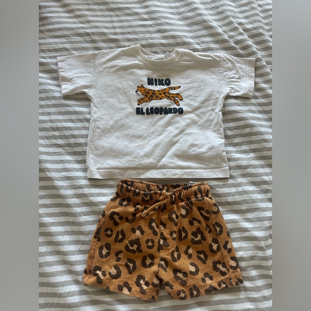 Zara Leopard 1.5 Y (18-24months) matching set summer boy ☀️